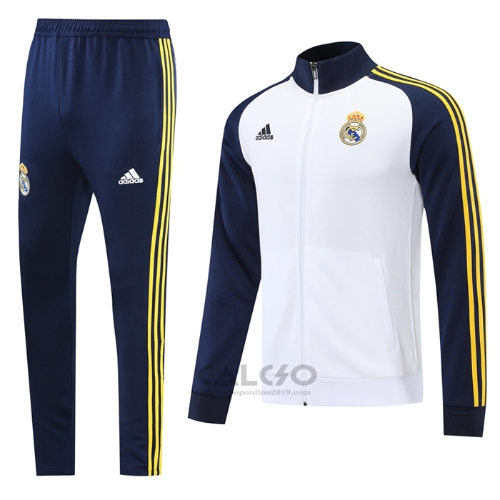 Tuta da Track di Giacca Real Madrid 2022-2023 Bianco e Blu
